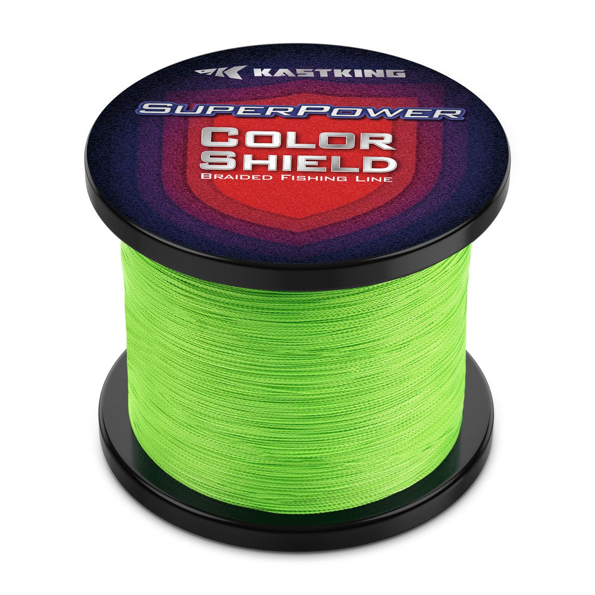 KastKing Superpower ColorShield Braided Fishing Line, Neon Green, 30LB, 150Yards, X4