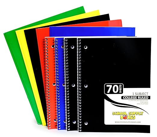 School Supply Boxes | Secondary School Case (2 Boxes) | Back to School Essentials Kit for Students & Teachers | Includes 1" Binders, College-Ruled Notebooks, College-Ruled Filler Paper, & More