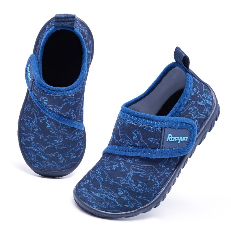 Racqua Toddler Water Shoes Boys Barefoot Quick Dry Swim Pool Beach Aqua Sport Shoes Surfing Boating Lightweight Shoes Toddler Dinosaur 10