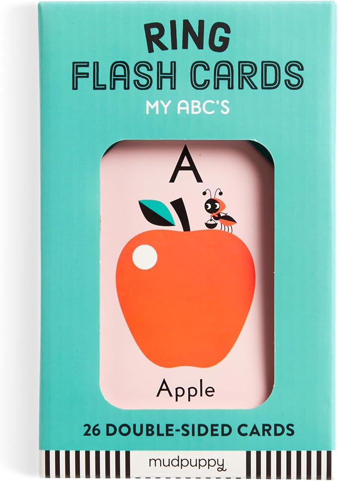 Mudpuppy My ABC's — Ring Flashcards 26 Durable Double Sided Alphabet Cards And Reclosable Ring With Colorful Art For Kids Ages 1+ Perfect For Preschool Or Travel For Teachers And Parents