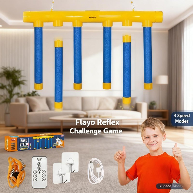 FOLENZU Reflex Sticks, Reflex Game, Drop Stick Game, Reaction Time Training, 3-Speed Reflective Drop Stick Games for Home, Office & Team Activities