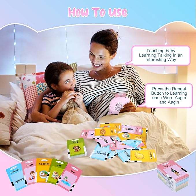 Talking Flash Cards for Toddlers 3-6 Year Old,Learning Educational Toddler Toys,Montessori Toys,Autism Sensory Toys,Gifts for Boys and Girls,224 Sight Word Speech Therapy Toys for Kids