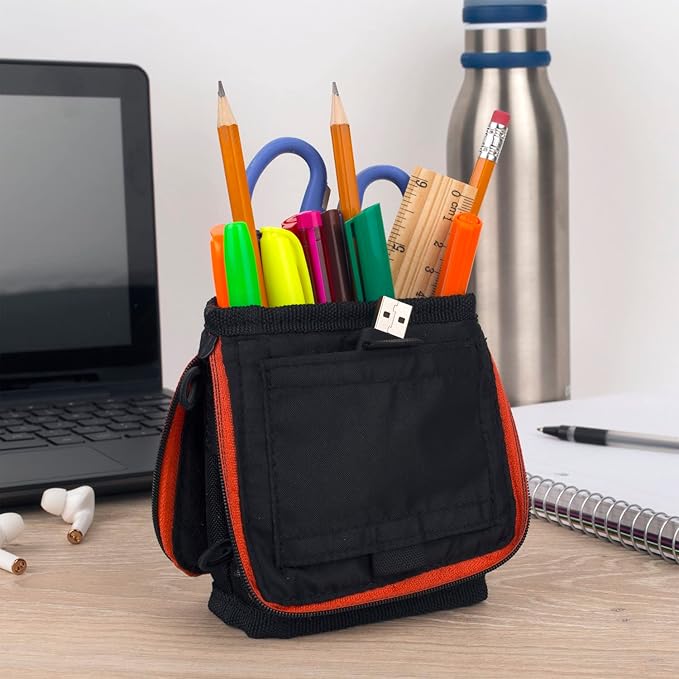 Five Star Stand 'N Store Pencil Pouch, Fits 3-Ring Binder, Pencil Case, Assorted Colors, Color Will Vary, 1 Count (50516) (Pack of 3)
