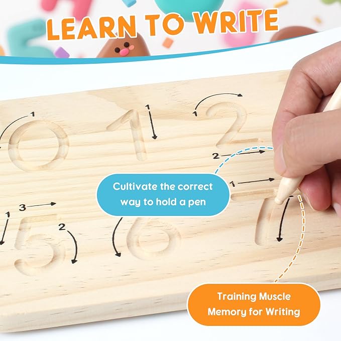 HANR Montessori Math Counting Toys,Preshool Learning Toys for Toddlers 3-6, Educational Math manipulatives for Kids,Number Counting Blocks,Montessori Toys for 3-5 Year Old Boys Girls Birthday Gifts