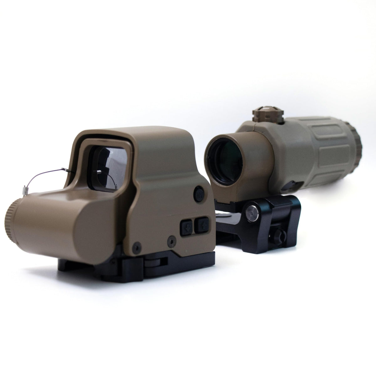 Bravary 558 G33 Holographic Sight Magnifier Combo for Airsoft Red & Green Dot Holographic Reflex Sight Scope w/ G33 3X Magnifier Combo Built-in Flip QD Mount