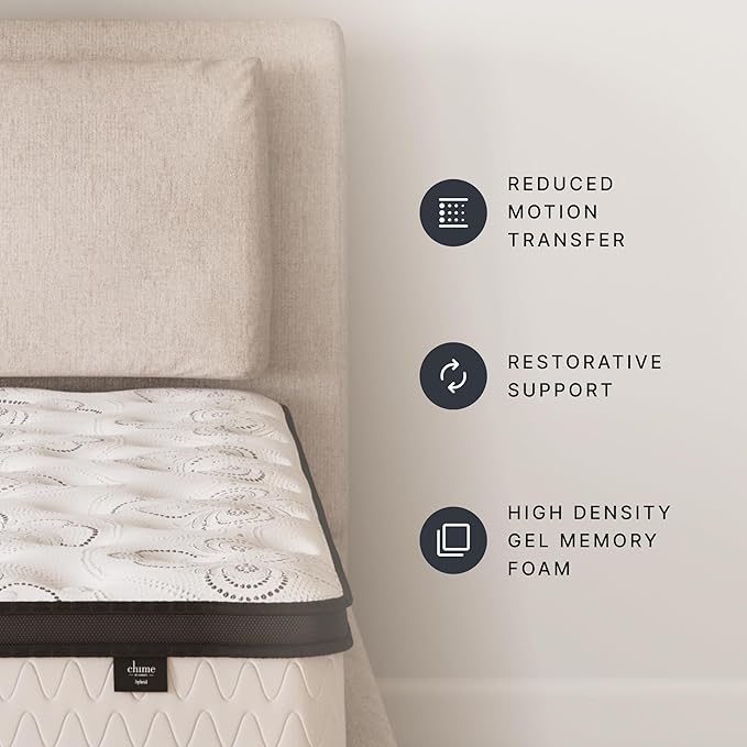 Signature Design by Ashley California King Size Chime 12 Inch Medium Firm Hybrid Mattresswith Cooling Gel Memory Foam for Pressure Relief, Fiberglass Free, Mattress In A Box