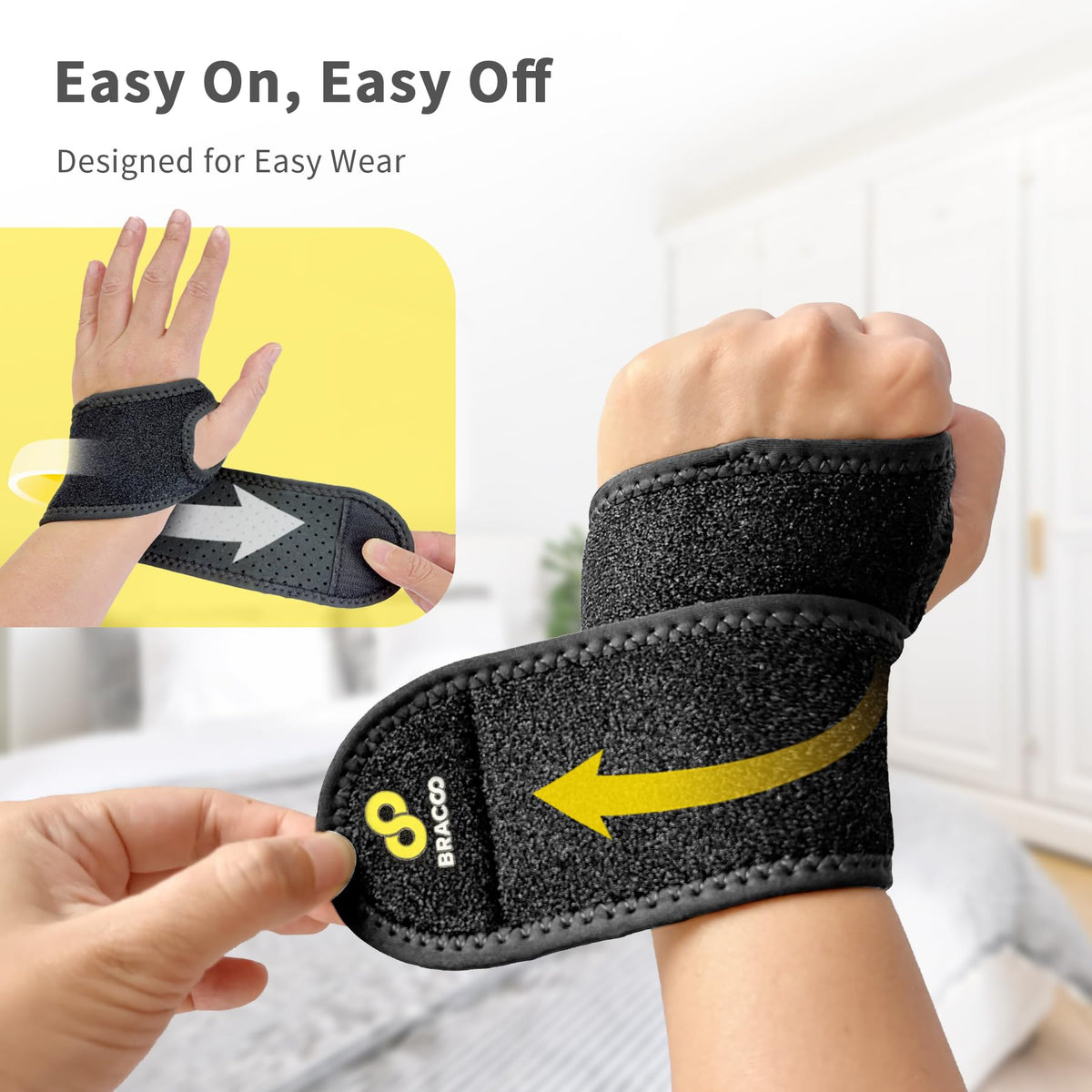 Bracoo Carpal Tunnel Wrist Brace with Compression Wrap