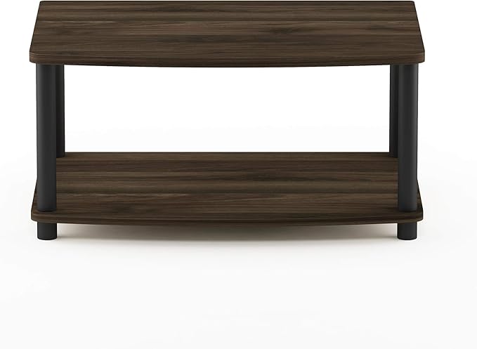 Furinno TURN-N-TUBE TV Riser Stand, 2-Tier Small Elevated No Tools TV Stand, TV Console for TV up to 32 inch, 15.8 x 23.8 x 11, for Living Room, Bedroom, Columbia Walnut