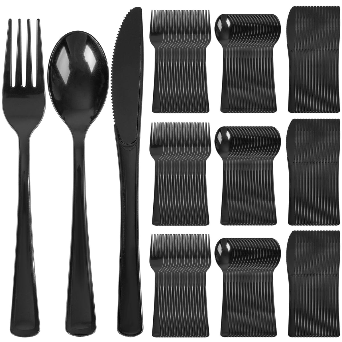 Supernal 120pcs Rainbow Plastic Silverware Set, Blue Pink Gold Ombre