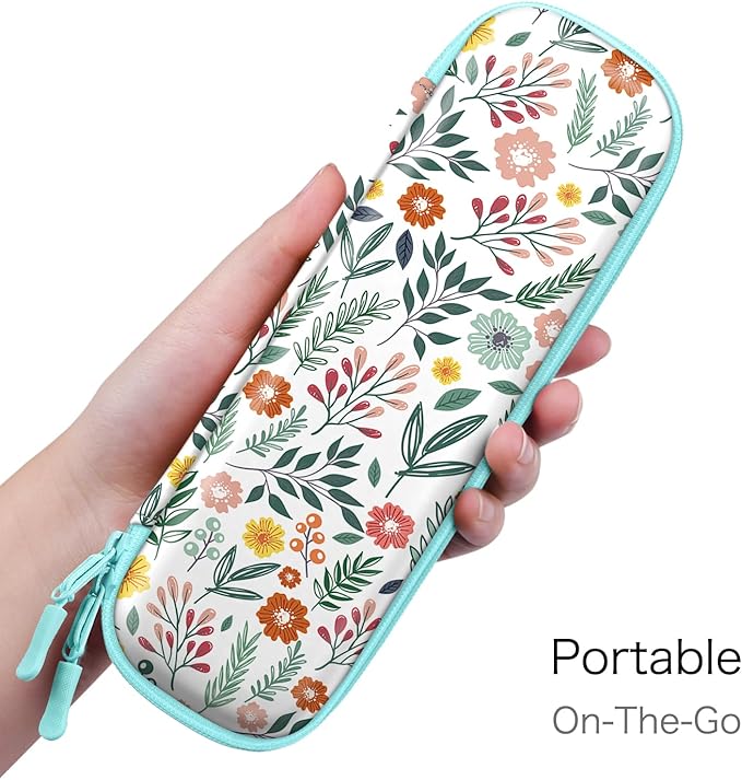 Fintie Holder Case for Apple Pencil Pro, Apple Pencil (USB-C / 1st / 2nd Generation), PU Leather Carrying Bag Sleeve Compatible with Pen, USB Cable, Samsung Stylus, Spring Bloom
