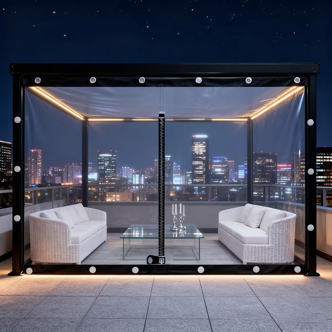 Curtain Patio Enclosure, Water Proof PVC Curtains
