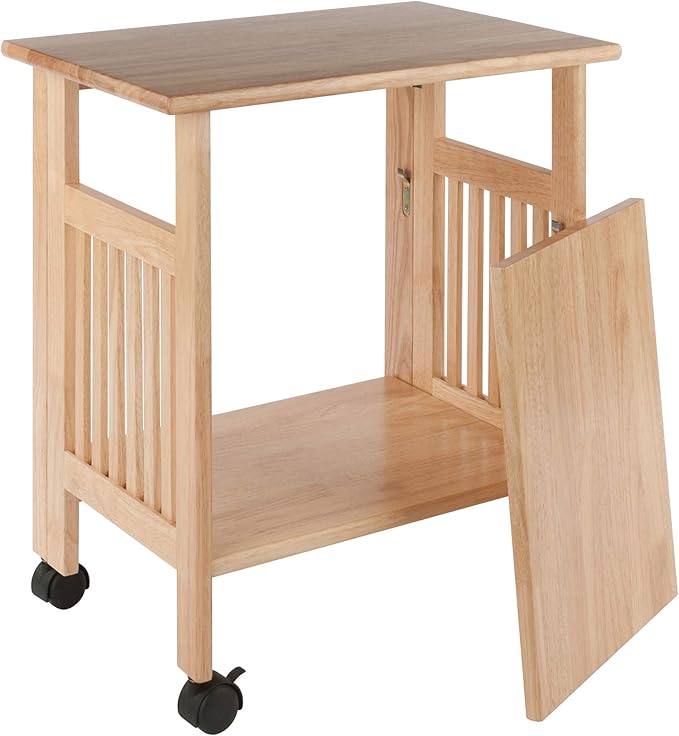 Winsome Mission 2-Shelf Wood Mobile Printer Stand, Brown (81628)