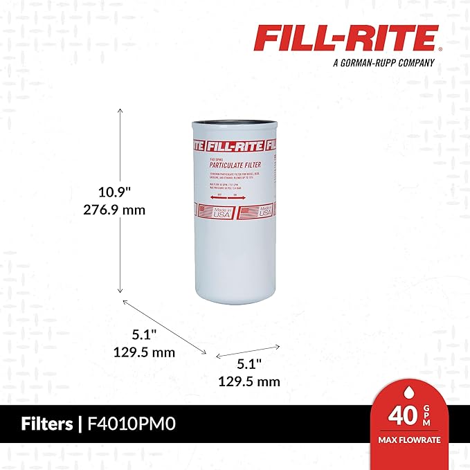 Fill-Rite F4010PM0 1" 40 GPM 10 Micron Particulate Spin-On Fuel Filter