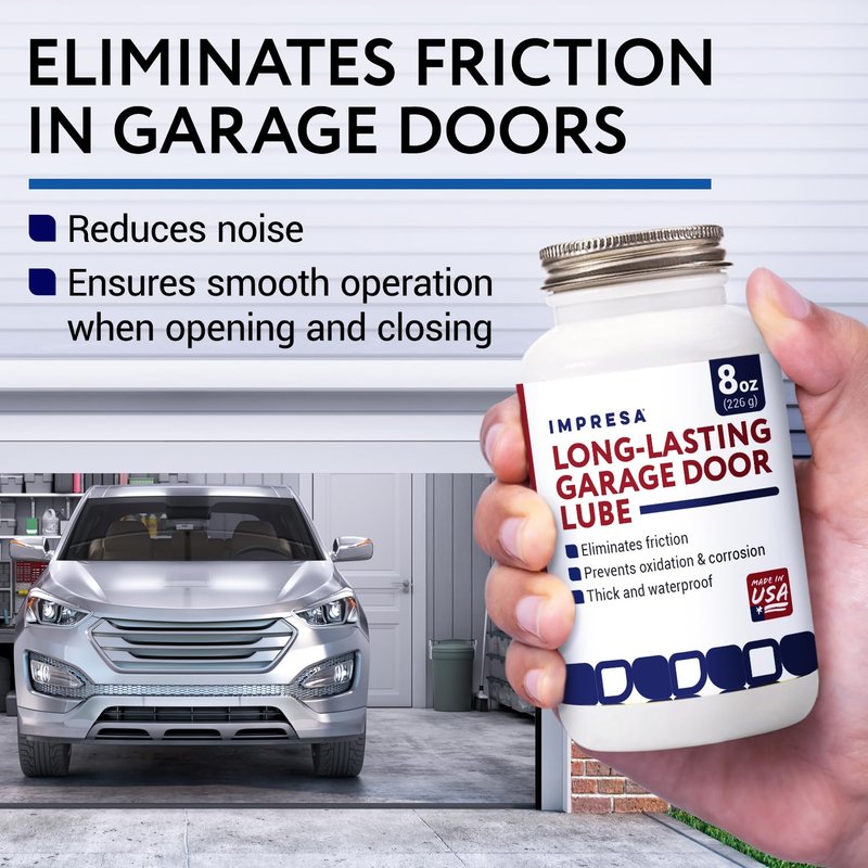 Impresa Silicone Dielectric Grease Paste - 8 Oz Jar - Smooth & Silent Sliding Door Silicone Lubricant - Waterproof Garage Door Grease - Precision Brush & Lubricant for Garage Spring