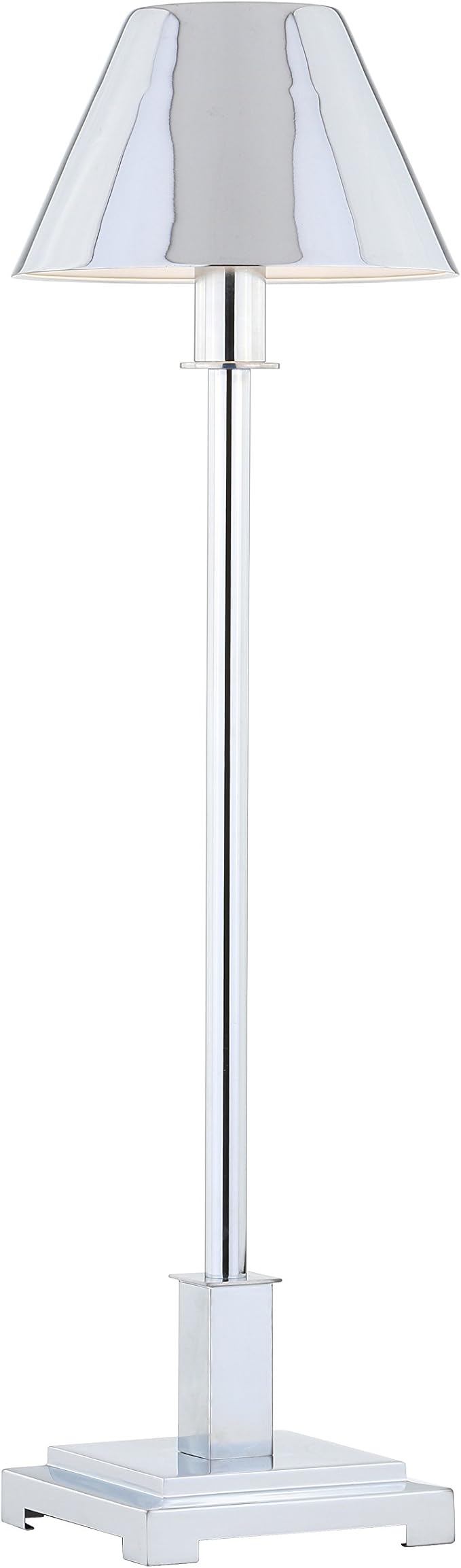JONATHAN Y 26" Chrome Modern LED Table Lamp for Living Room Bedroom Home Office, Metal Empire Shade, Slim Desk Lamp for Nightstand Buffet, LED Bulb Included JYL6006A