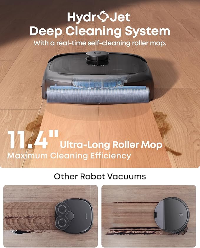 eufy E25 Robot Vacuum and Mop Combo, 20,000 Pa, HydroJet Roller Mop