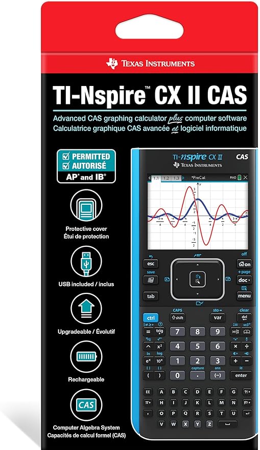 Texas Instruments TI-Nspire CX II CAS Color Graphing Calculator with Student Software (PC/Mac)