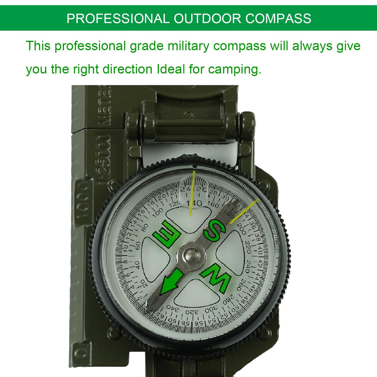 Military Compass, JYEASTZ Compasses Military Grade for Hiking Survival, Waterproof Durable Boy Scout Compass Lensatic Compasses Multifunctional Outdoor for Hunting Camping (Camouflage)