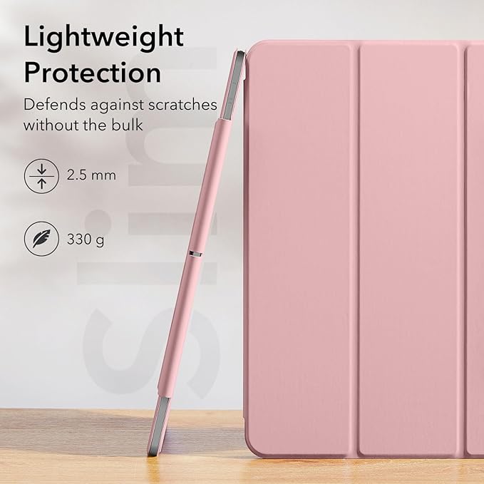 ESR for iPad Pro 12.9 6th/5th/4th Gen, iPad Air 13 Inch Case M3/M2 (2025/2024), Powerful Magnetic Attachment, Slim Trifold Stand Case, Supports Pencil Pro & Pencil (USB-C), Rebound Series, Pink