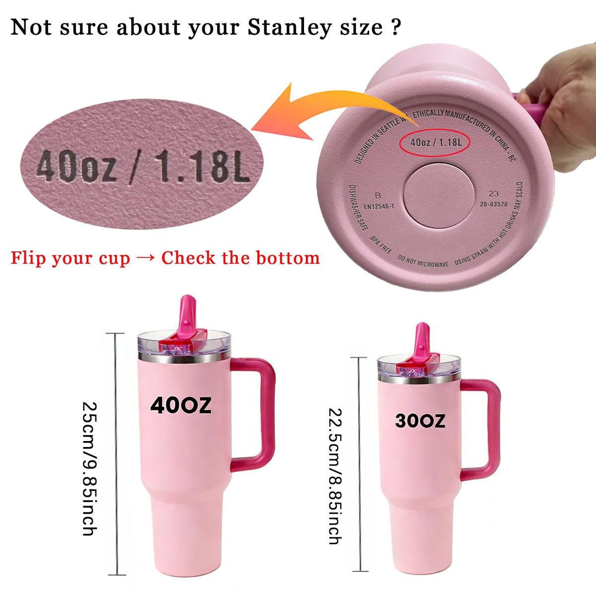 ANTAND 40oz Flip Straw Leak Proof Lid for Stanley Cup Accessories, 2 Pack No Spill Lid Replacement 40 oz Tumbler Detachable Cover Topper for Stanley Protour Lids(Quartz,Quartz)
