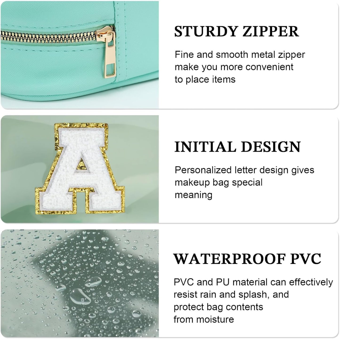 YOOLIFE Initial Clear Makeup Bag | Waterproof Large Travel Makeup Bag | Personalized Travel Beach Toiletry Bag | Car Organizer Essentials for Women Men | Teacher Girls Women Birthday Gifts Blue J