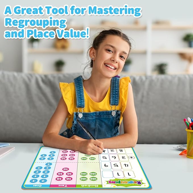 Magnetic Place Value Manipulatives Math Games for Kids Regrouping Base Ten Blocks, Addition and Subtraction Games Classroom Must Haves 1st 2nd 3rd Grade Homeschool Supplies Small Group