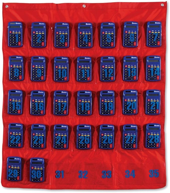 Learning Resources Multi-Use Storage Pocket Chart - Phone Caddy for Classroom, Cell Phone Pocket Chart, Wall Hanging Organizer with Pockets, Classroom Organization and Storage, Calculator Holder