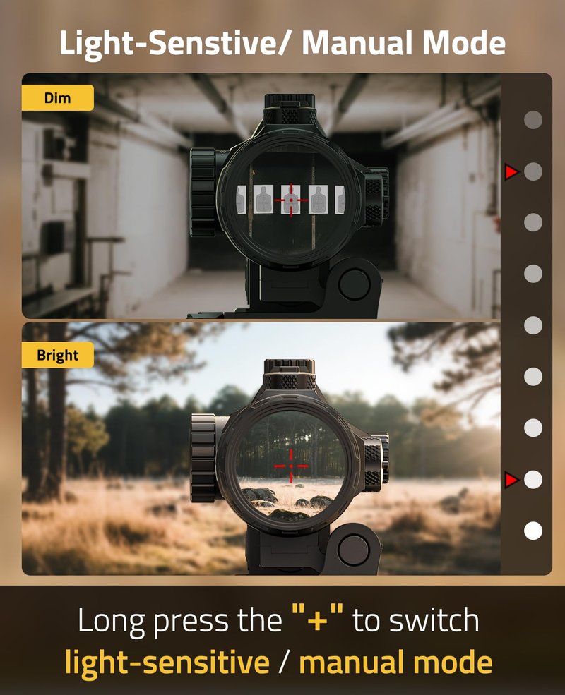 CVLIFE Multi Reticle Auto-Brightness Red Dot and 3X Magnifier Combo,25MM Large Lens Motion Awake Red Dot Sight with Quick Release Mount, Compact Magnifier with Flip-to-Side Mount (red dot)