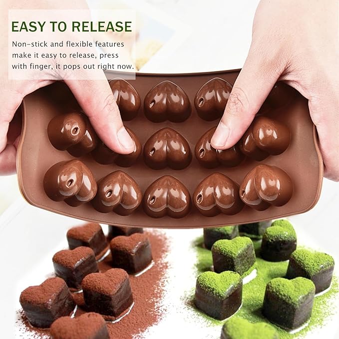 JOERSH Silicone Chocolate Mold Set, 5Pcs, 93-Cavity