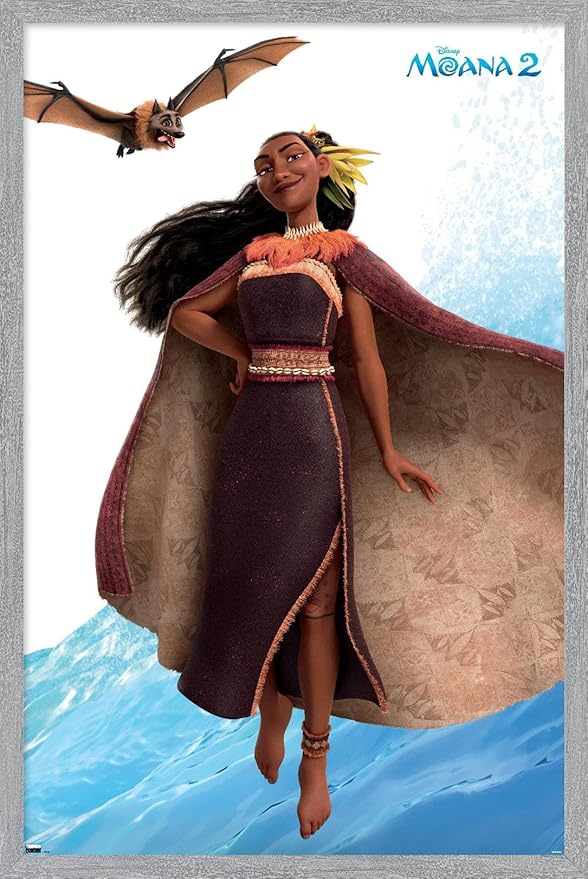 Trends International Disney Moana 2 - Matangi Wall Poster, 22.4L x 14.7W, Gray Framed Version