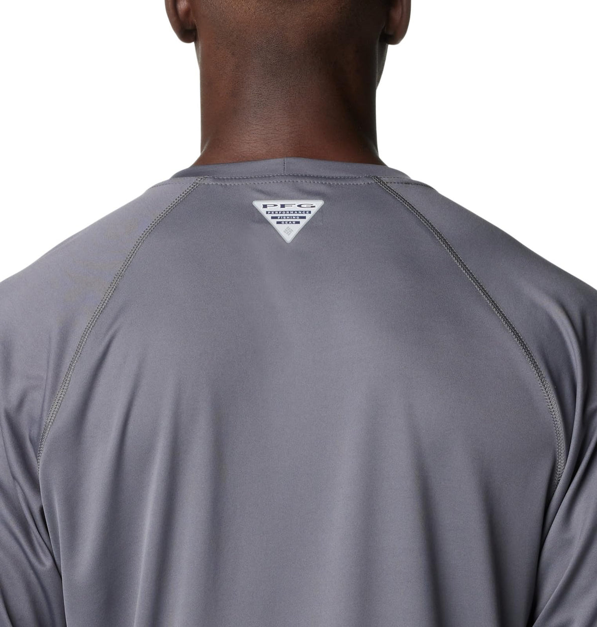 Columbia Men's Terminal Tackle Long Sleeve Fishing Shirt, City Grey/Tiki Pink Logo, 2X Tall