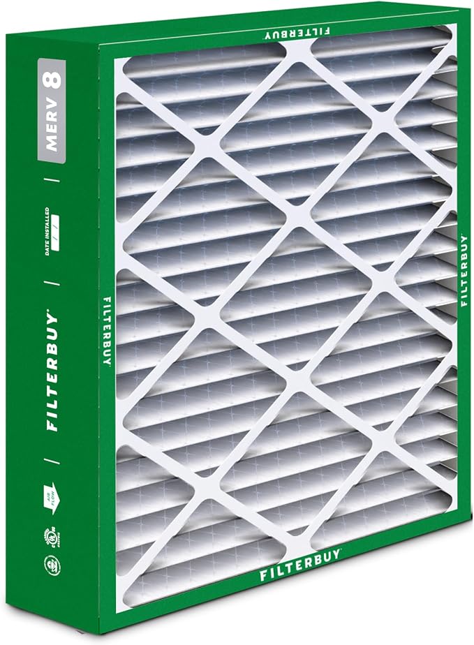 Filterbuy 20x25.25x3.5 Air Filter MERV 8 Essential Dust & Allergy Defense