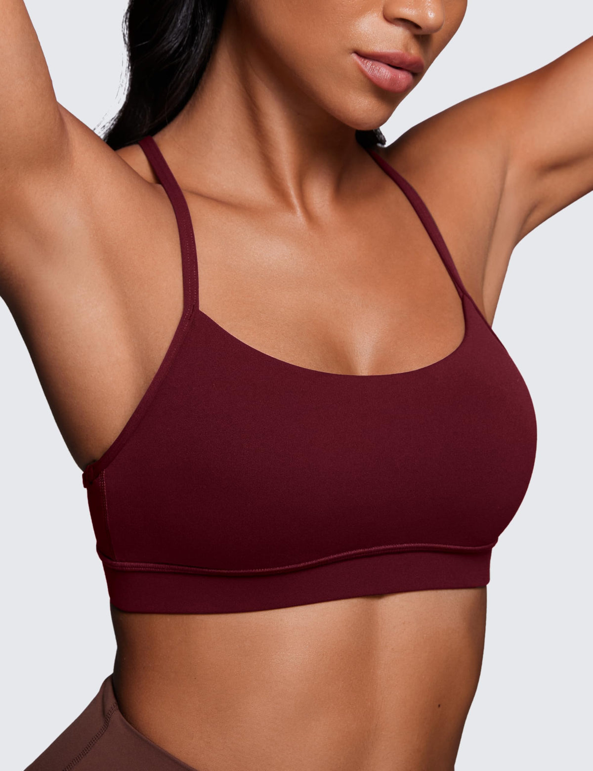CRZ YOGA Butterluxe Y Back Sports Bras Red Merlot Medium