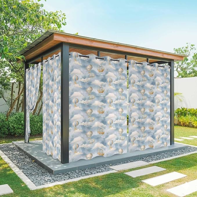 Hot Air Balloons Outdoor Curtains