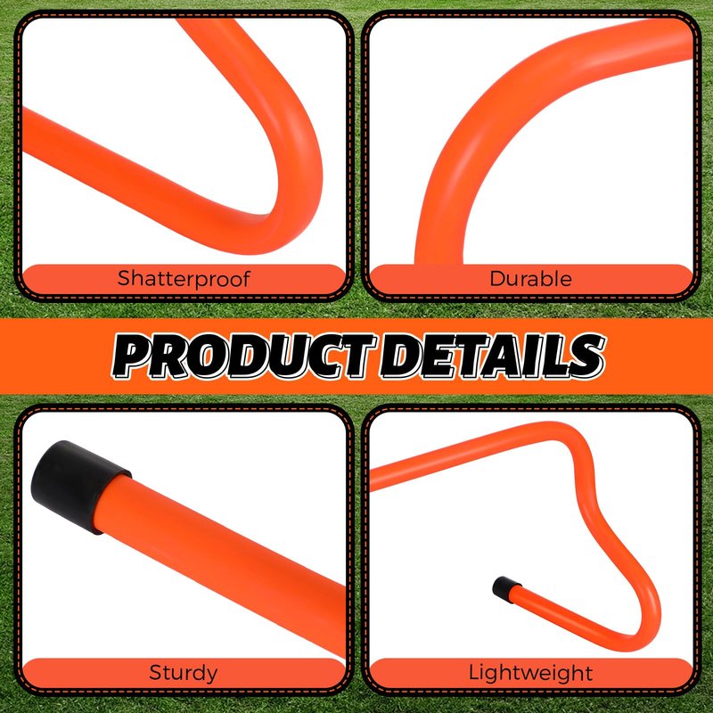 Wettarn 12 Pcs 9" Speed Training Agility Hurdles for Athletes Reliable Training Hurdle Plyometric All Purpose Practice Equipment for Soccer Basketball Football(Orange)