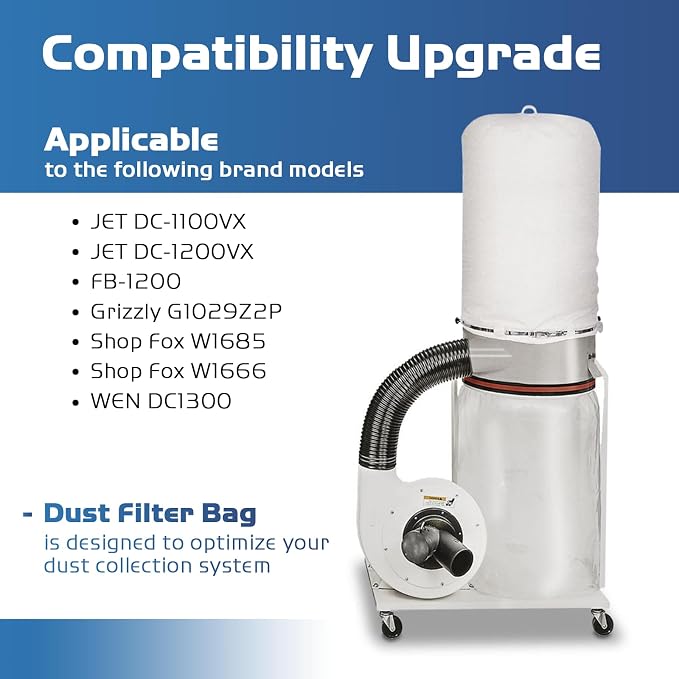70333 Dust Collector Bag, fit for POWERTEC DC-1512, Vacuum & Dust Collector Bags