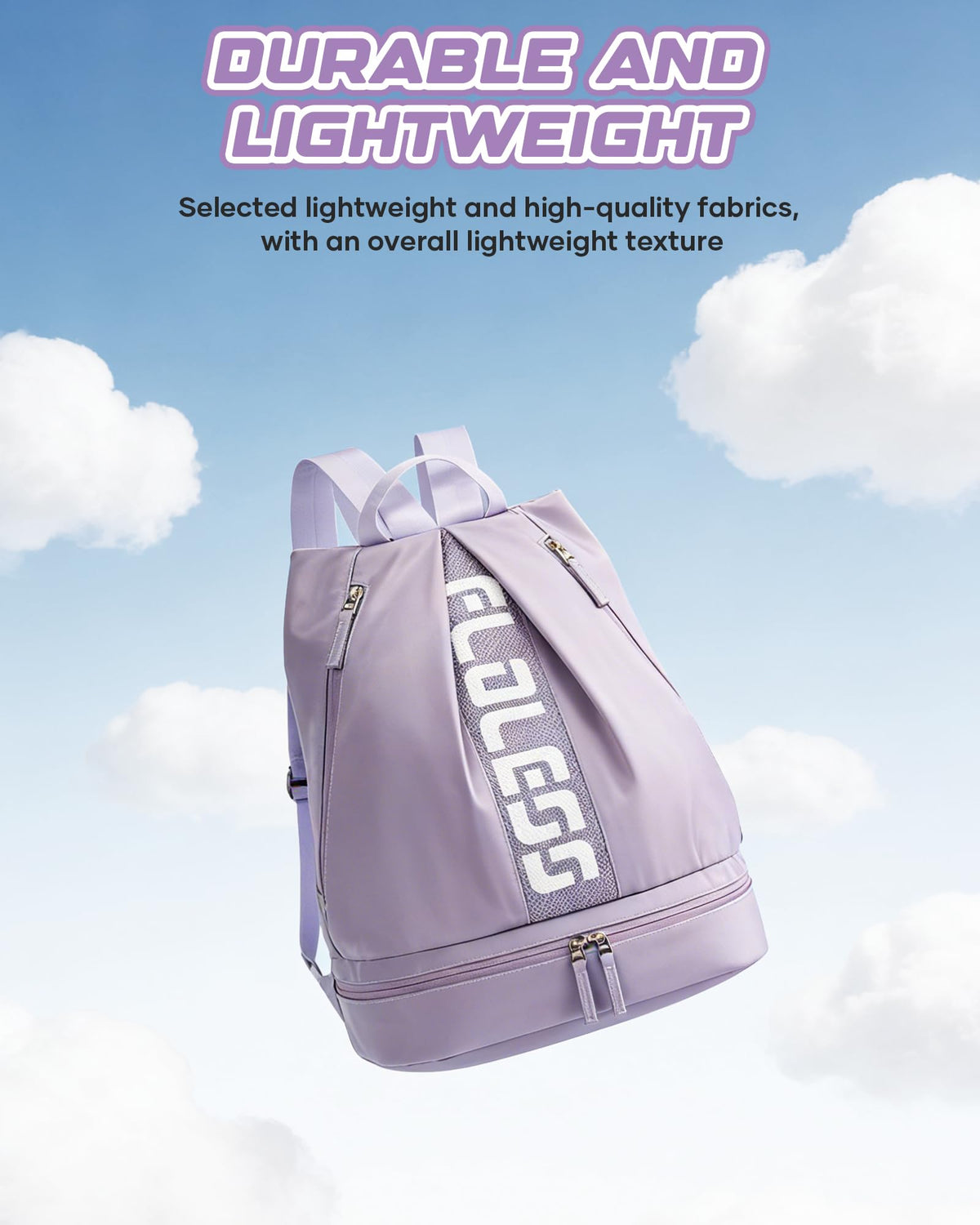 VENATIN Gym Backpack for Women with Shoe Compartment, Sport Backpack Casual Daypack for Girls, Small Cheer Bag Outdoor Leisure, Purple