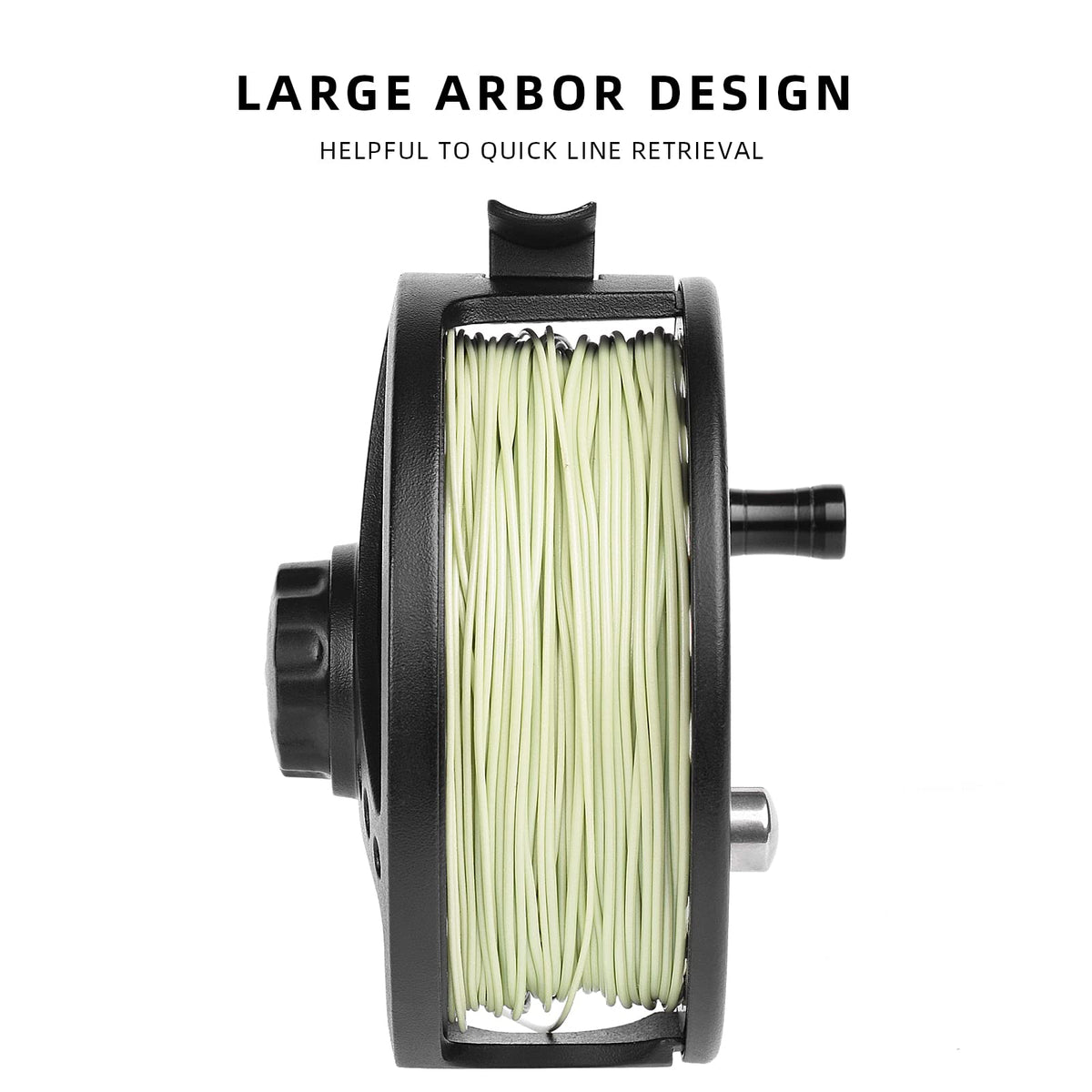 SF Large Arbor Fly Fishing Reel with Aluminum Alloy Body 5/6wt Die-Cast Fly Reel Matt Black