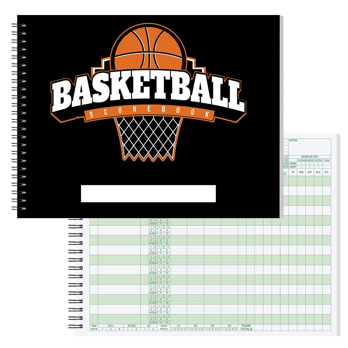 suituts Basketball Scorebook 40 Games Score Book Side by Side Basketball Stat Tracking Book for High School, Middle School or League Use