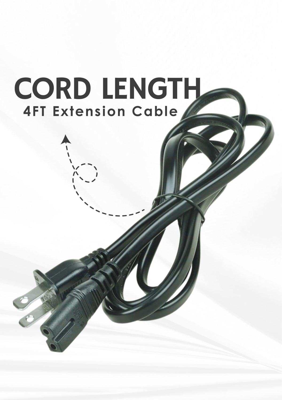 Durable Replacement AC Power Cord for MegaWise Vacuum Sealer Machines – 4FT Extension Cable with Secure WD-01 Plug & WD-23 Socket, Safe & Reliable Power Connection