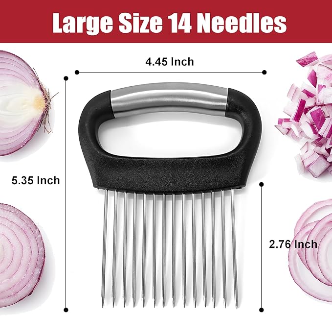 Furneet Extra-Large Onion Slicer – 304 Stainless Steel Vegetable Cutter