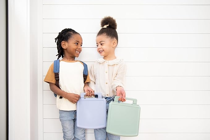 Ubbi Bento Lunch Box for Kids with 4 Compartments, BPA-Free, Leakproof, Dishwasher Safe, Food-Safe Material, Portion-Controlled Lunch Container, Back to School, Cloudy Blue