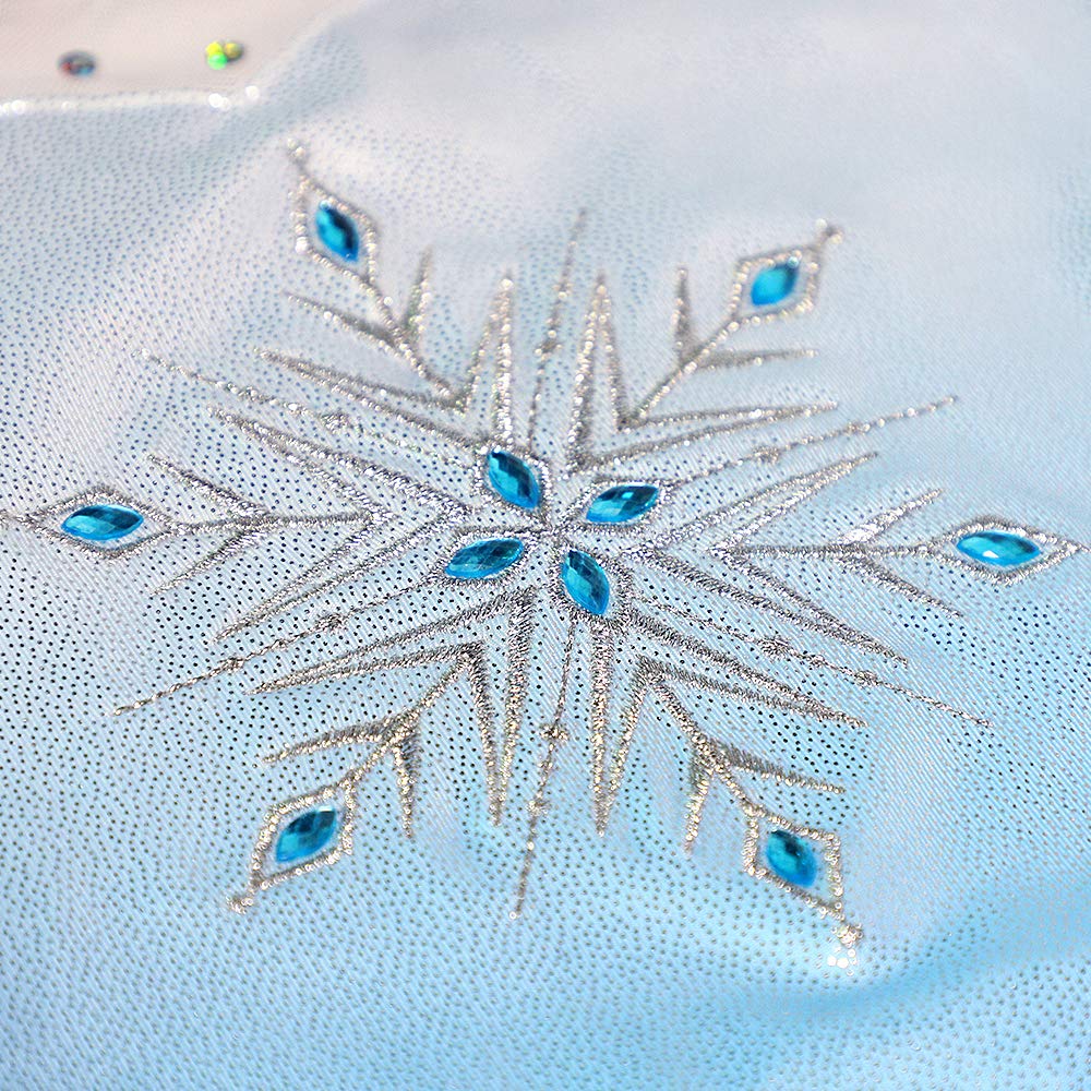 HOZIY Girls Gymnastics Leotards 9-10 Years Old With Shorts Blue Gradients Snowflake Diamond Embroidery Biketards