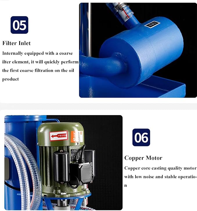 220V Filtering Machine Portable Hydraulic Oil Filter Cart Single Cylinder