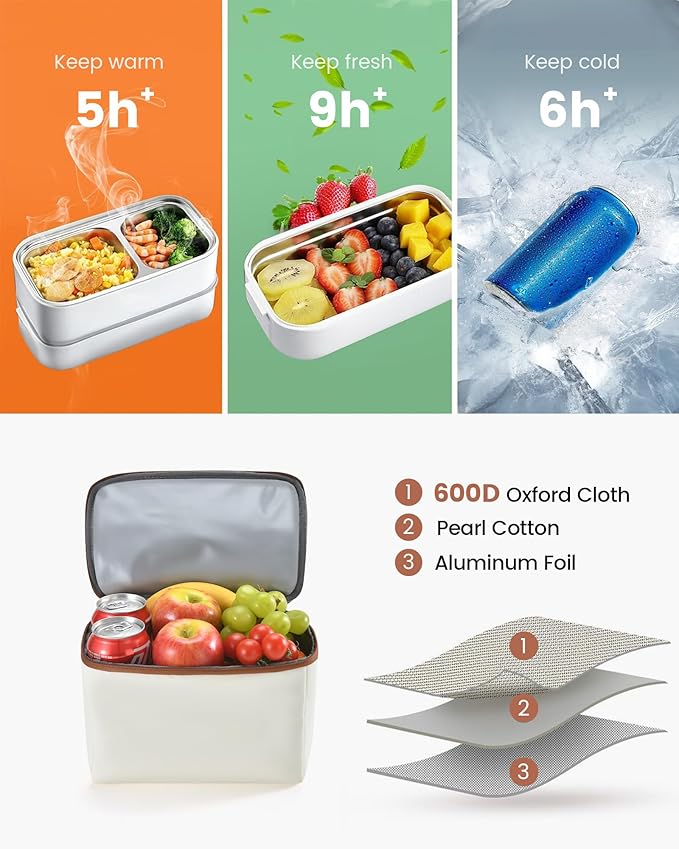 LOVEVOOK Lunch Backpack for Women, 17 Inch Laptop Bag with Insulated Cooler Lunch Box, Work Backpack for Teacher Nurse, Travel Backpack Lunch Bag for Camping Picnic Daily Use