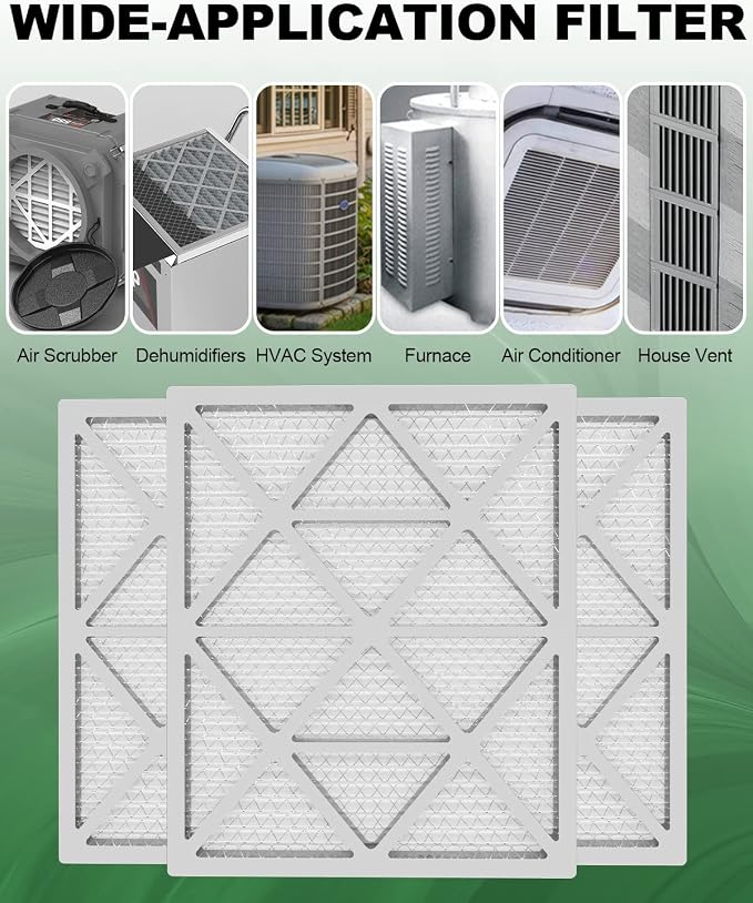 20x24x1 Air Filter 6 Pack, Durable MERV 8 Pleated Home HVAC AC Furnace Filters
