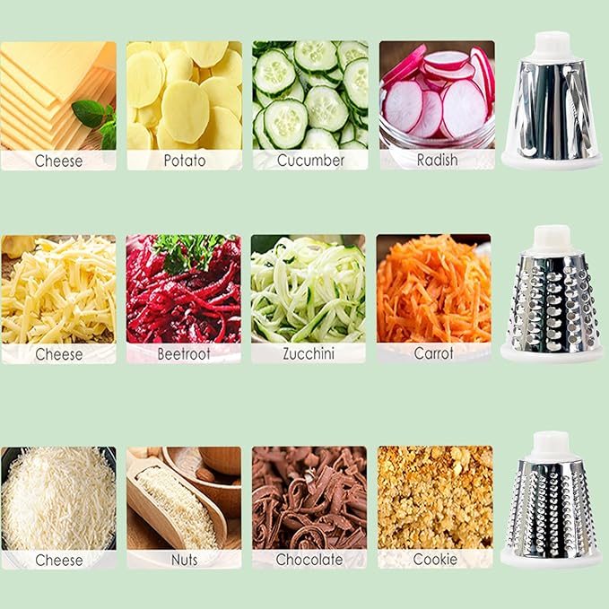 Eleko Meyar Cheese Grater with Handle,Multifunctional Rotary Cheese Grater