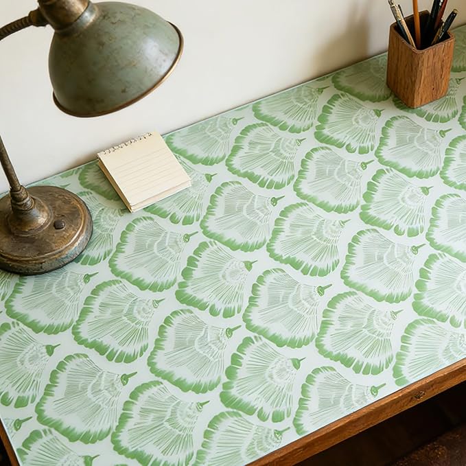 Drawer and Shelf Liner - Green Banana Leaf Pattern,Non Adhesive Non Slip Waterproof Easy-Clean Liner for Kitchen Cabinet, Refrigerator, Bathroom, Pantry Storage Drawers, 17 in x 30 Ft.