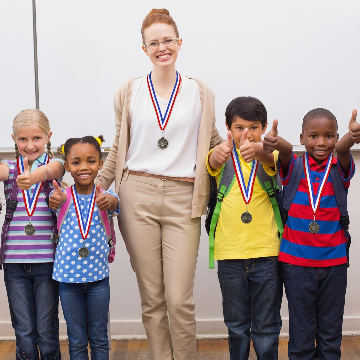 Loetere 36 Pcs Reading Book Medals 2'' Gold Reading Award Medals with Neck Ribbon Book Worm Award Prize Gift for Scholastic, Competitions