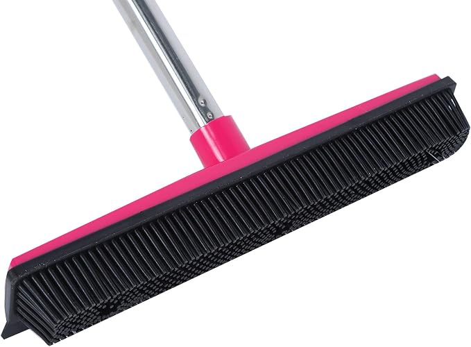 Multifunctional Broom, Telescopic Carpet Rake Rubber Pp 12.6in Brush Easy Wash
